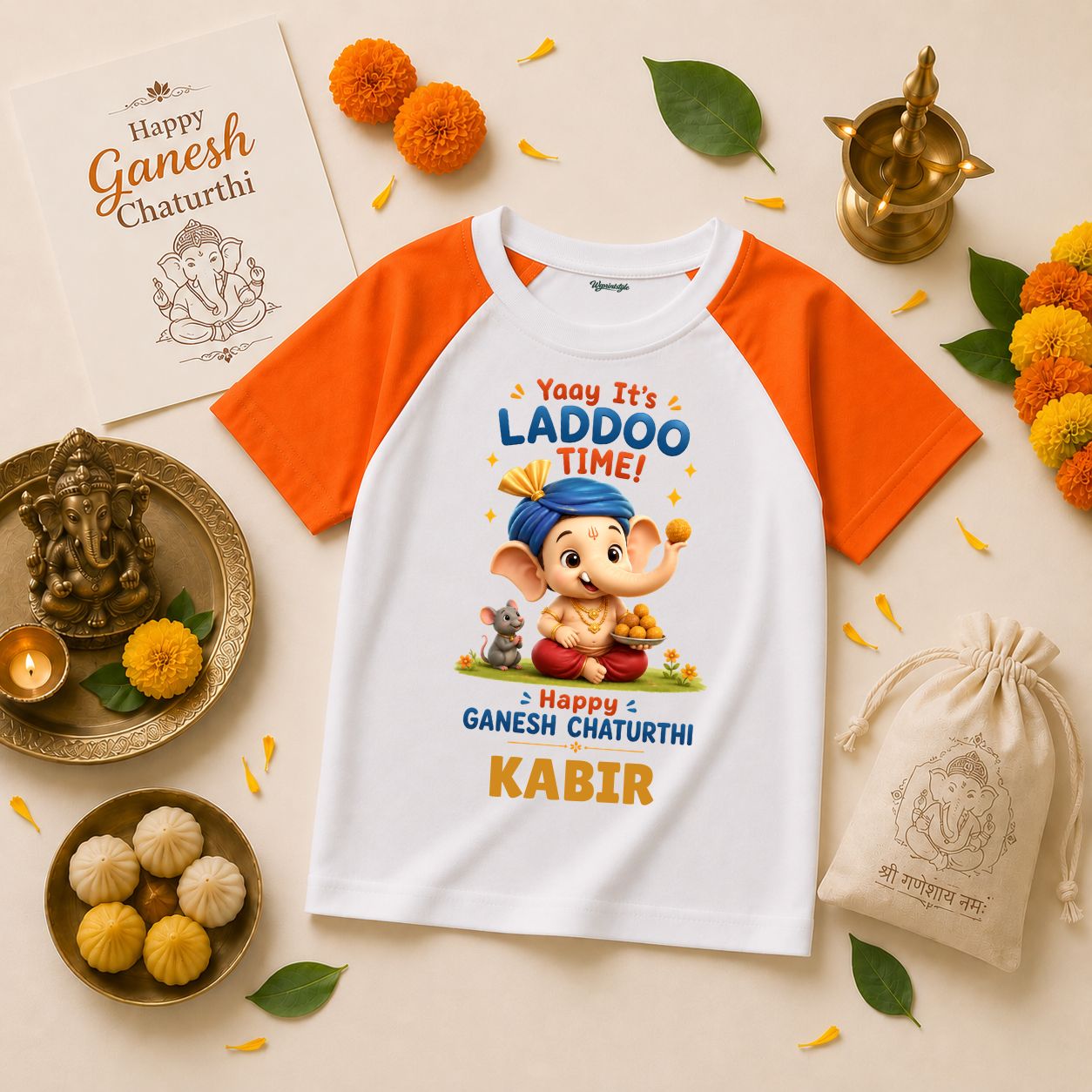 Yaay Its Laddoo Time  Personalized T-Shirt