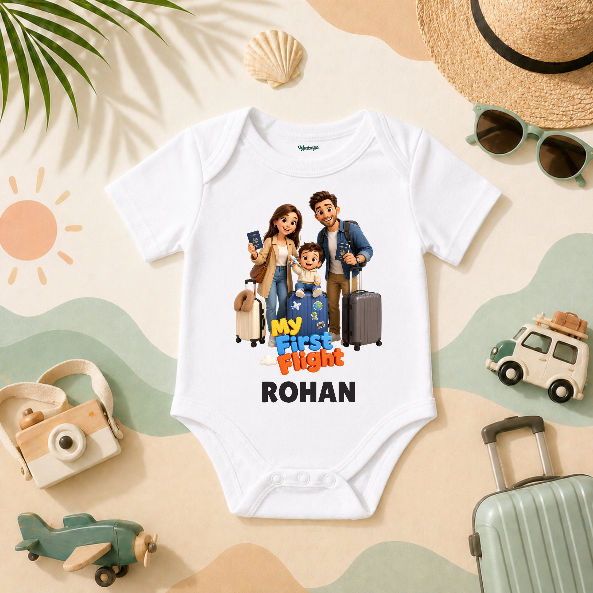 My First Flight Family Travel Personalized Name T Shirt
