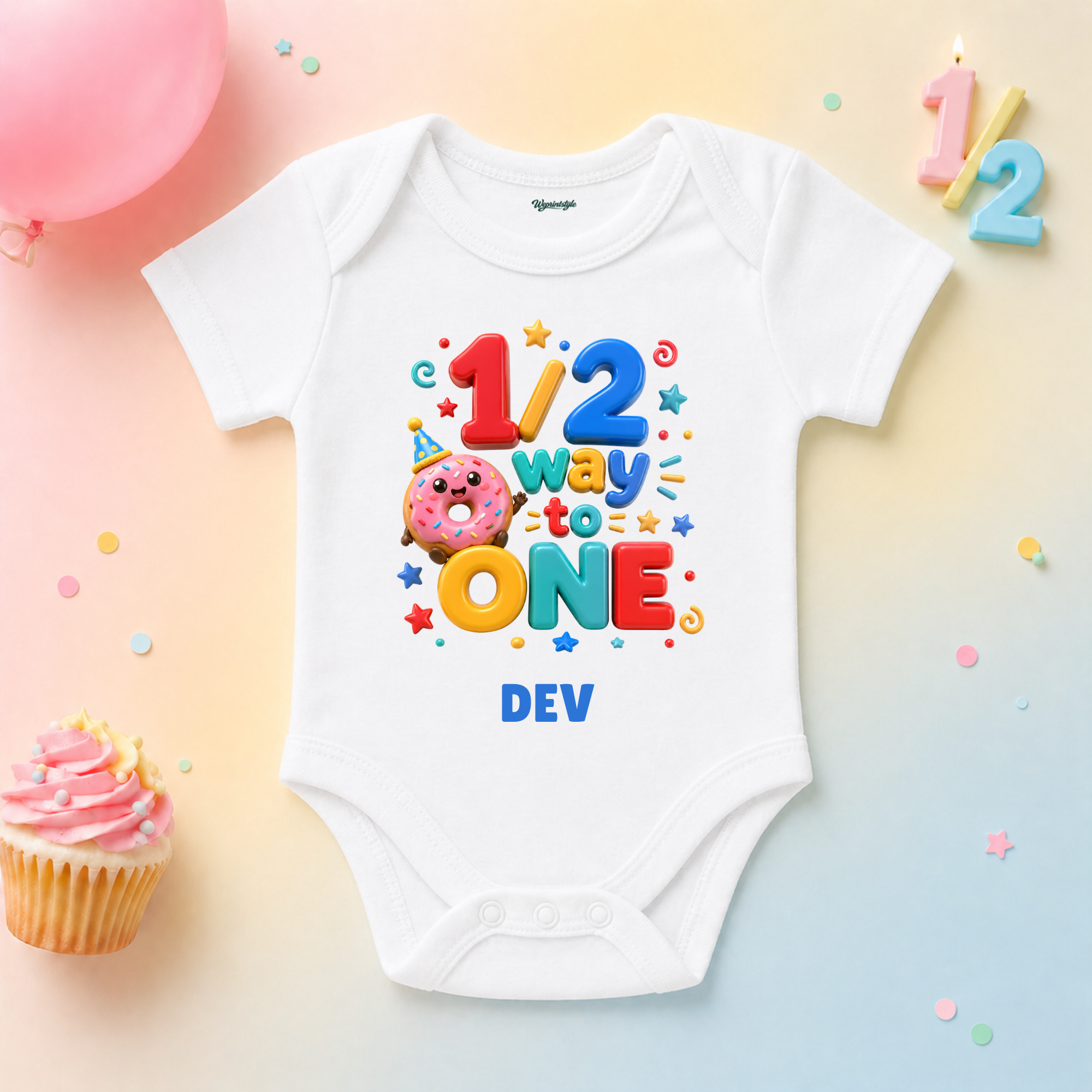 Halfway to One Donut Birthday Custom Name T Shirt