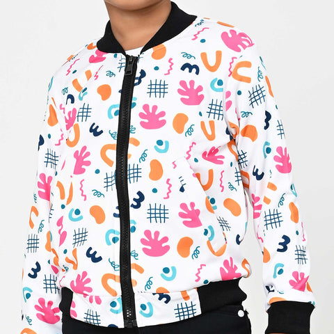 Colorful pattern bomber