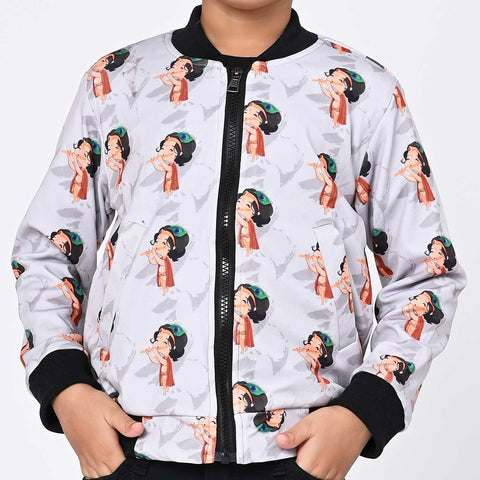 Krishna print bomber