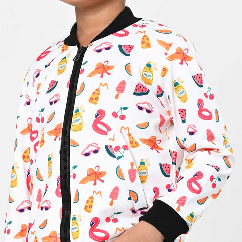Summer print bomber