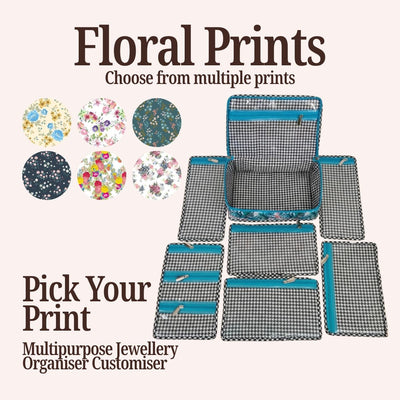 FLORAL PRINT MULTIPURPOSE JEWELRY ORGANIZER SET CUSTOMISER