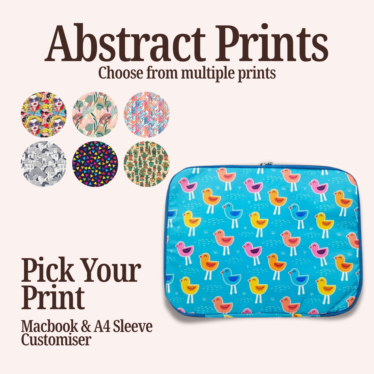 ABSTRACT PRINT MACBOOK & A4 FOLDER SLEEVE CUSTOMISER