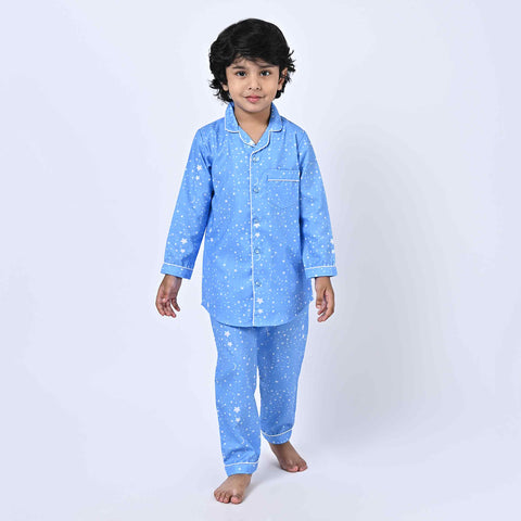 Moon Star Printed Kids Night Suit