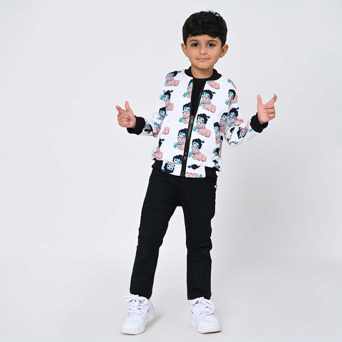 Krishna print bomber