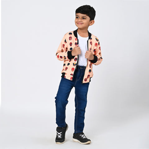 Super hero print bomber