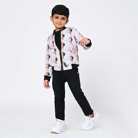 Krishna print bomber