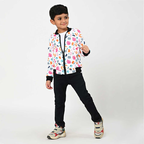 Colorful pattern bomber