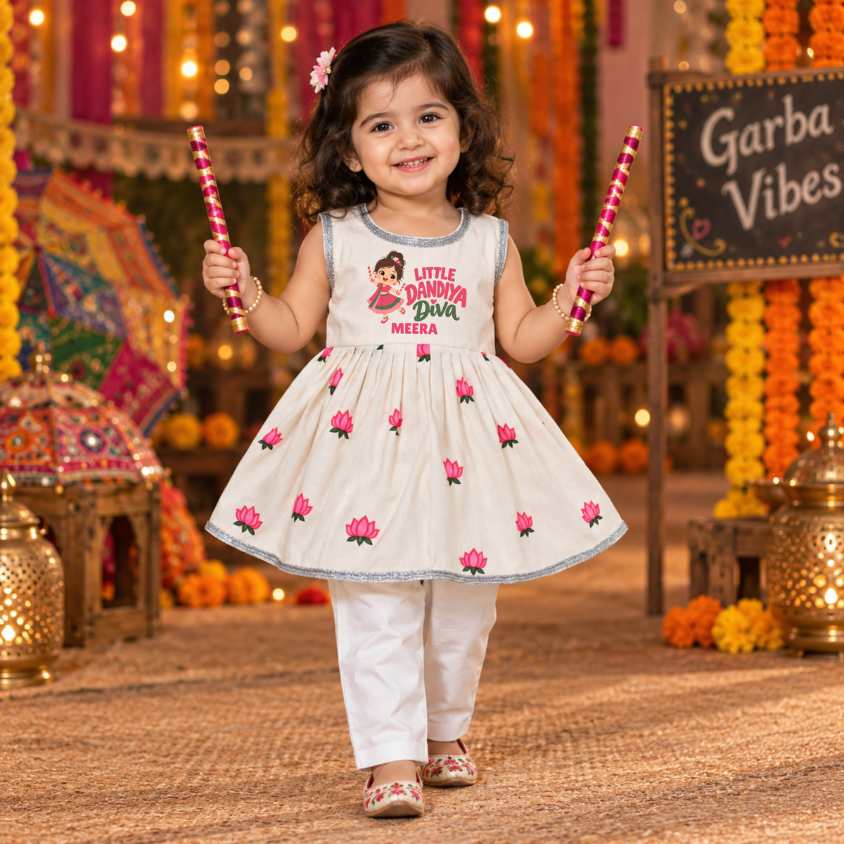 Little Dandiya Diva Girls’ Kurta Set