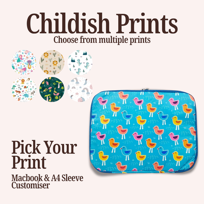 CHILDISH PRINT MACBOOK & A4 FOLDER SLEEVE CUSTOMISER