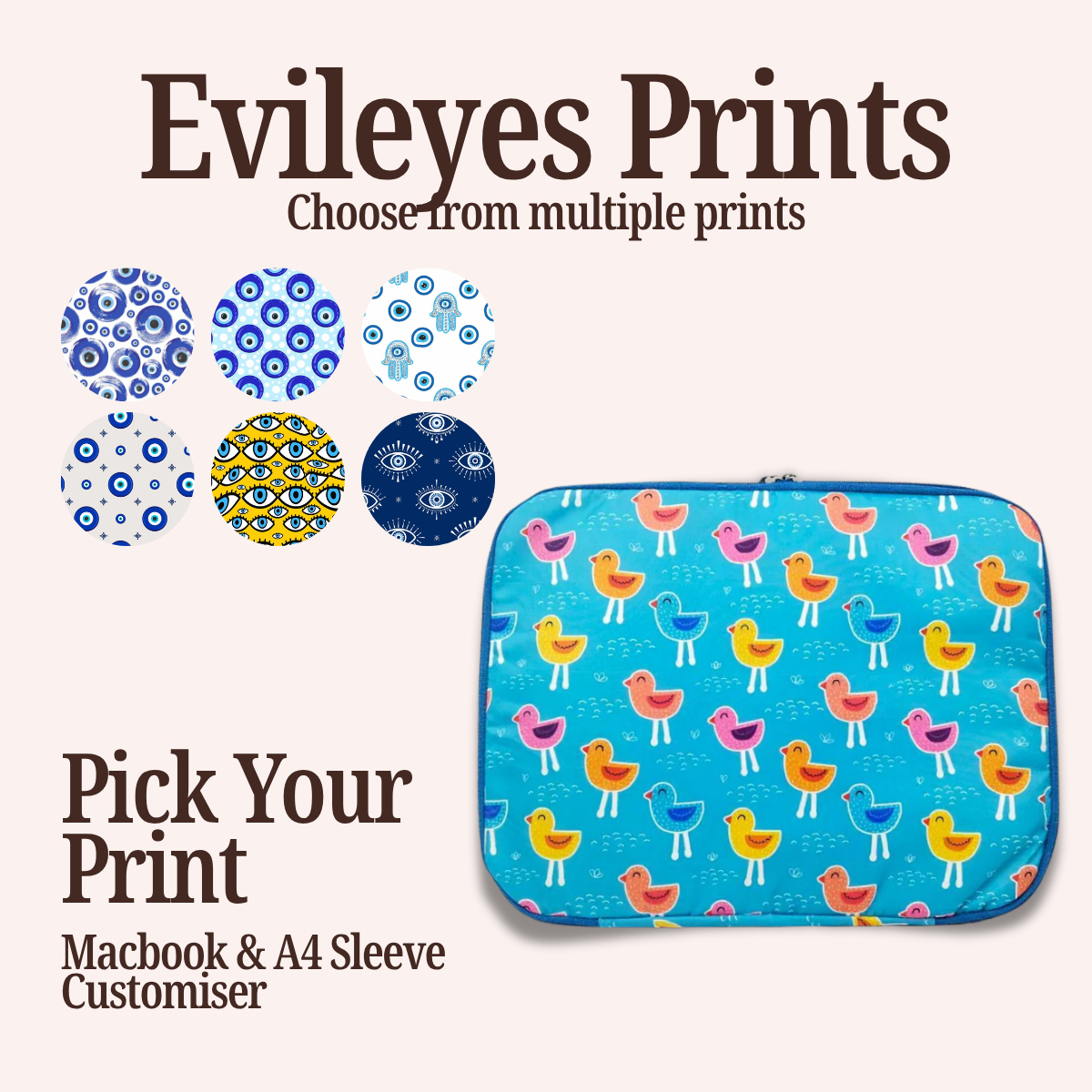EVIL EYES  MACBOOK & A4 FOLDER SLEEVE CUSTOMISER