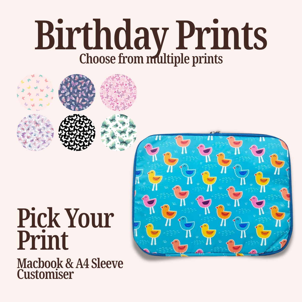 HAPPY BIRTHDAY MACBOOK & A4 FOLDER SLEEVE CUSTOMISER