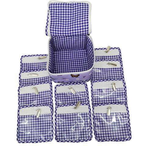 LAVENDER BUTTERFLY MEADOW PRINT EARRING ORGANIZER