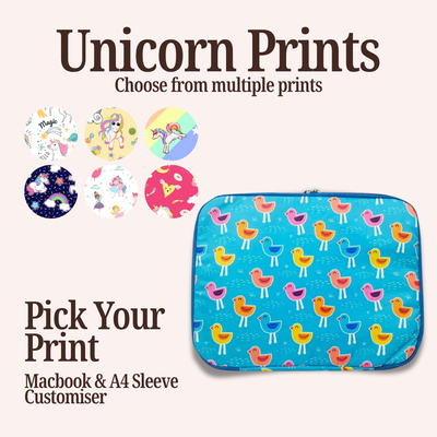UNICORN PRINT MACBOOK & A4 FOLDER SLEEVE CUSTOMISER