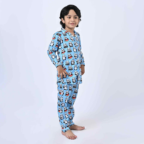 Panda & Watermelon Printed Kids Night Suit