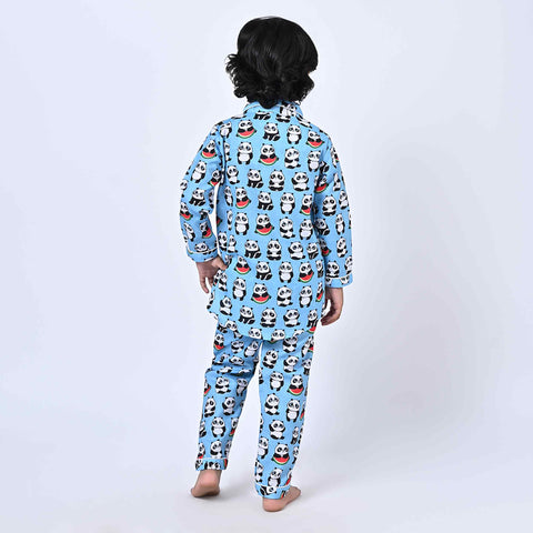 Panda & Watermelon Printed Kids Night Suit