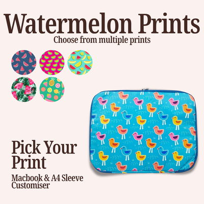 WATERMELONS PRINT MACBOOK & A4 FOLDER SLEEVE CUSTOMISER