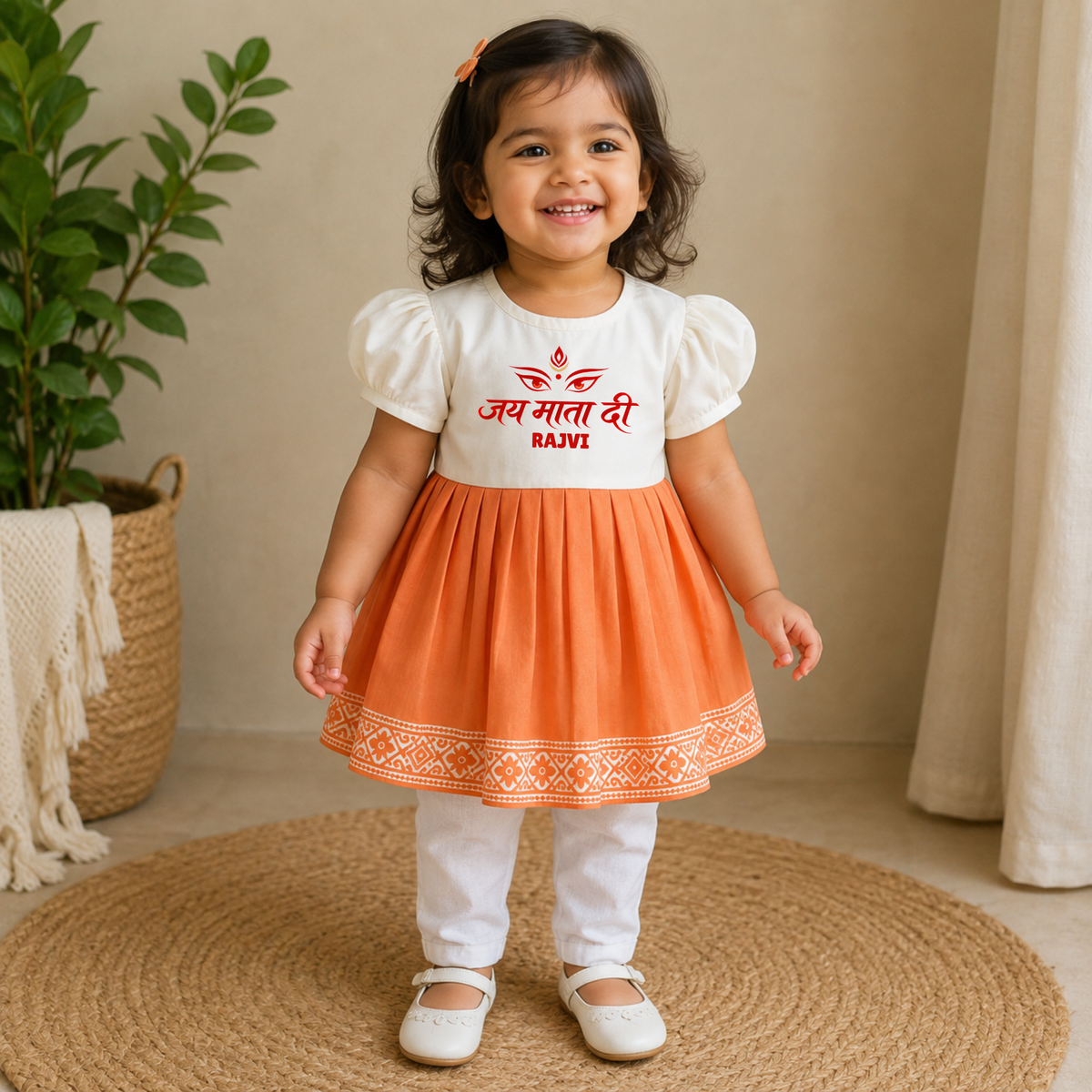 Jai Mata Di Girls Navratri Dress Set