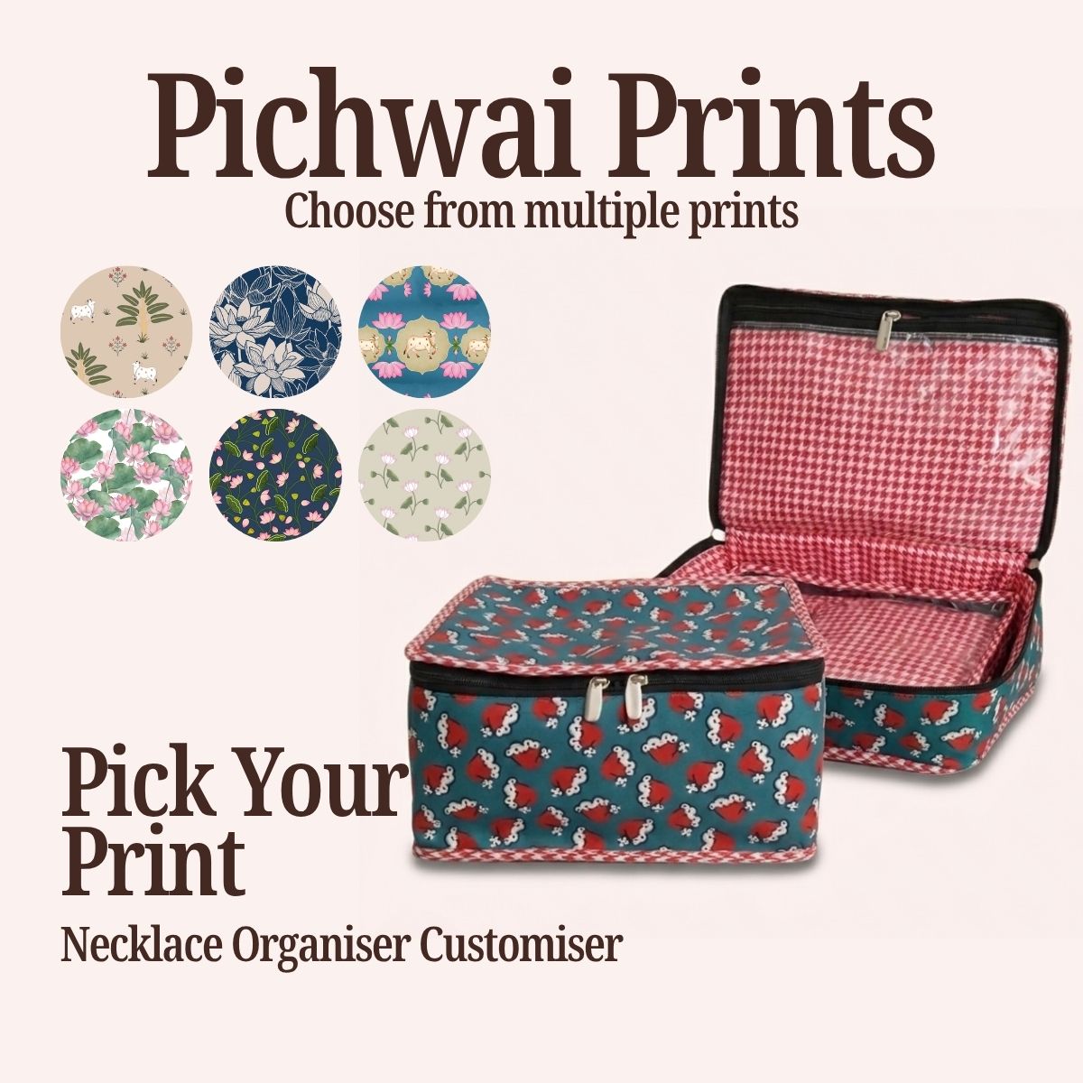 PICHWAI PRINT NECKLACE ORGANIZER CUSTOMISER