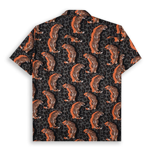 BOLD ORANGE AND BLACK TIGER PRINTED SHIRT
