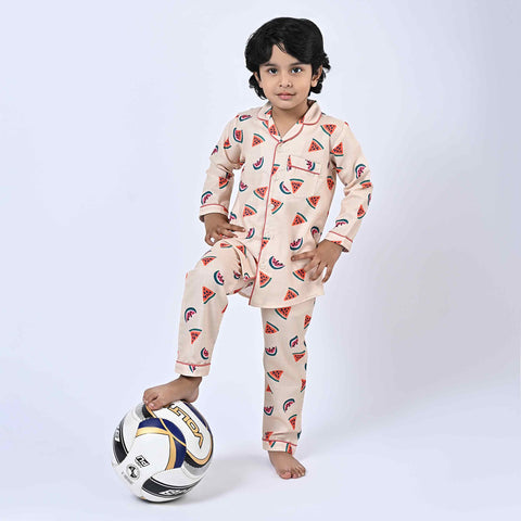 Watermelon Printed Kids Night Suit