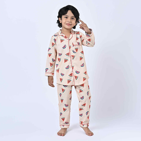 Watermelon Printed Kids Night Suit