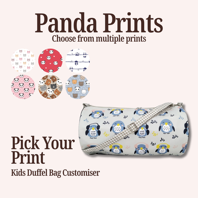 PANDA PRINT KIDS DUFFEL BAG CUSTOMISER