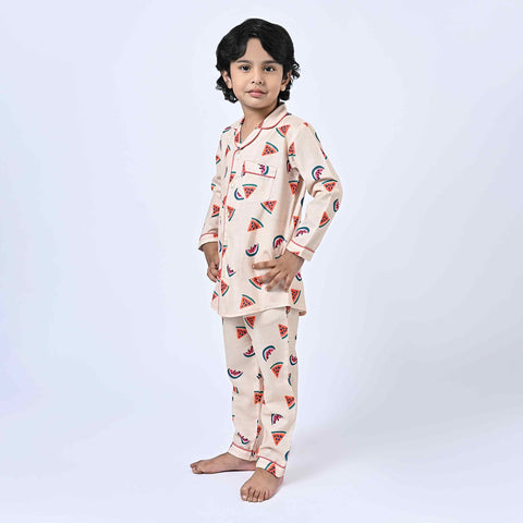 Watermelon Printed Kids Night Suit