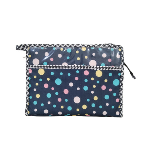 STARLIT BUBBLE PRINT TRIOZIP TOILETRY BAG