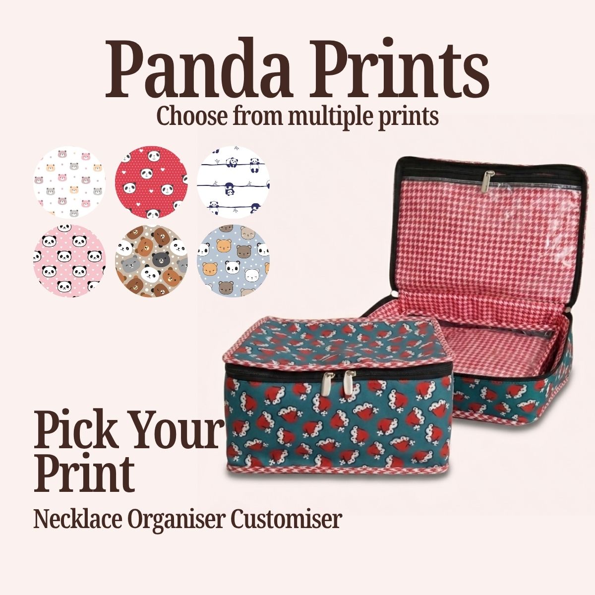 PANDA PRINT NECKLACE ORGANIZER CUSTOMISER