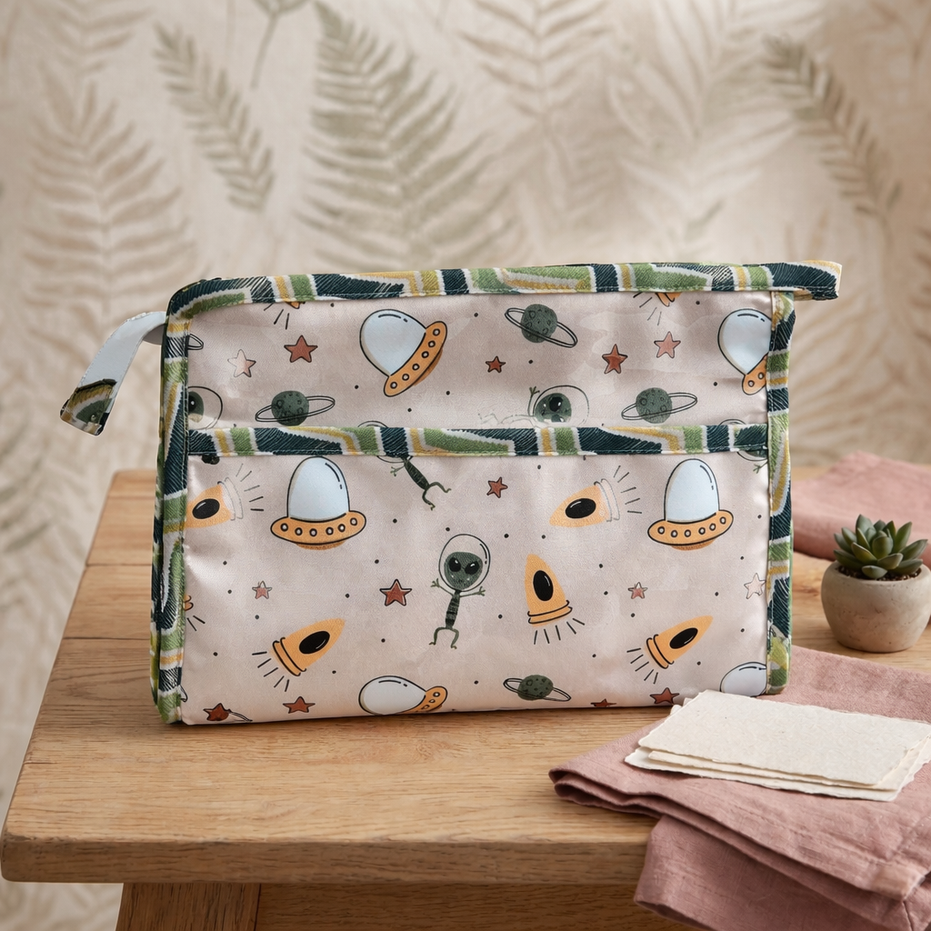 SPACE INVADERS PRINT TrioZip Toiletry Bag