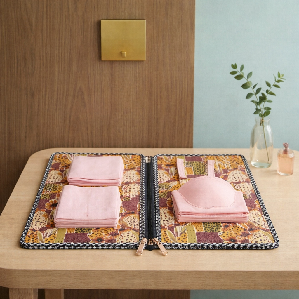 MIDNIGHT PEACH PETALS PRINT MAXSTOR TOILETRY BAG