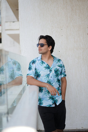 Palm Printed Unisex Couple Shirt