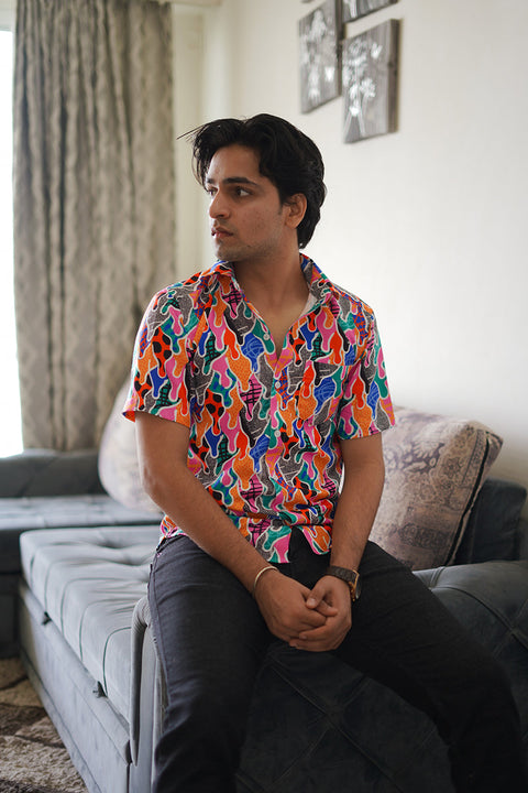 Quirky Printed Unisex Couple Shirt