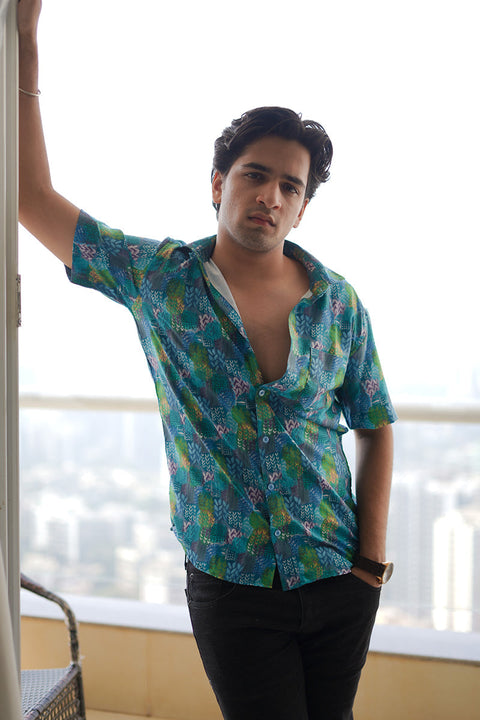 Tropical blue Couple shirt