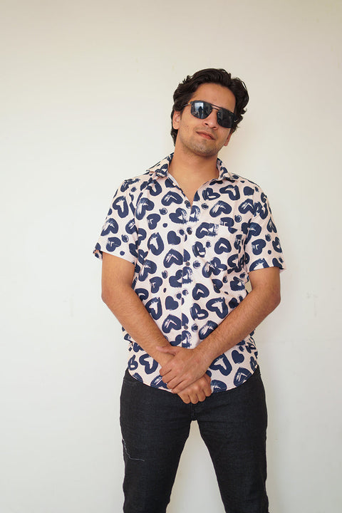 Heart navy Couple shirt