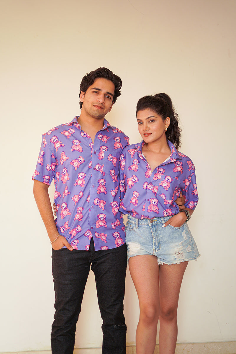 Purple teddy Couple shirt