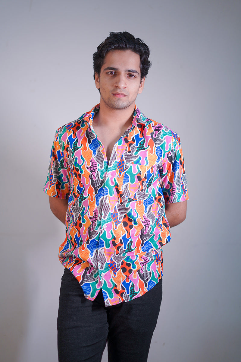 Multi colour camo Couple shirt