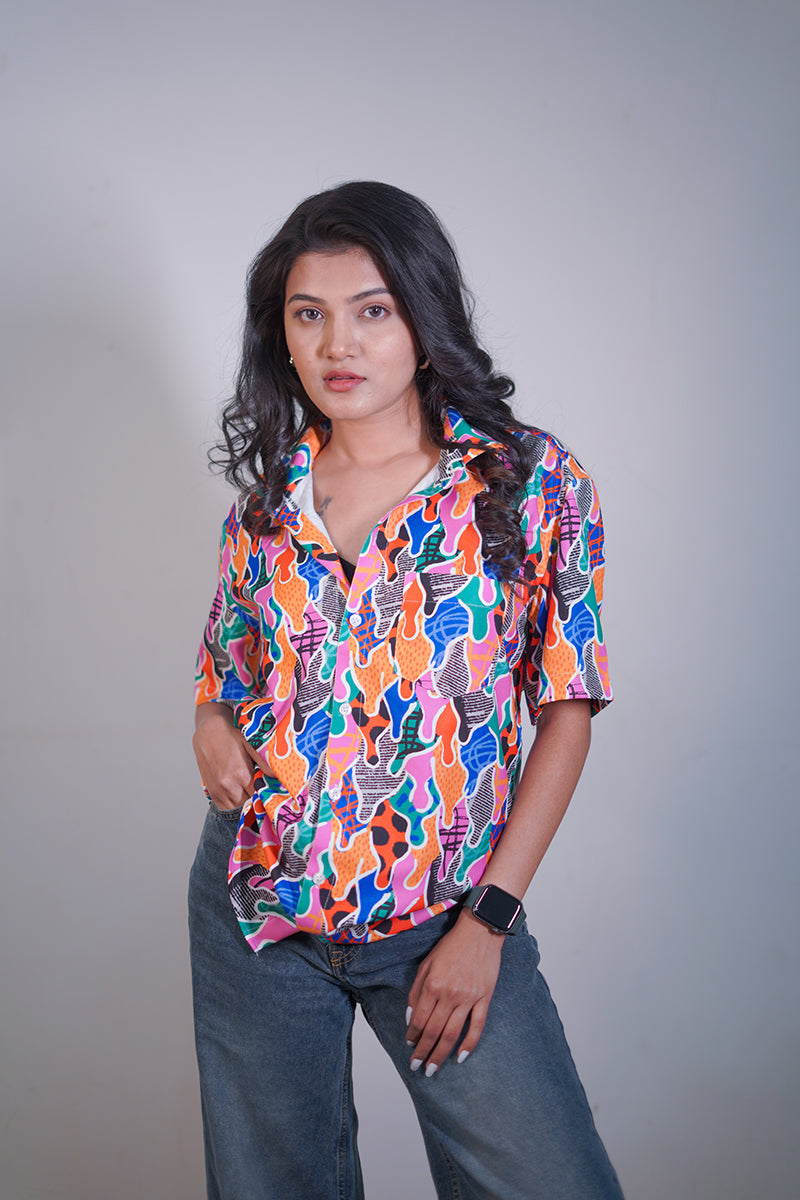 Multi colour camo Couple shirt