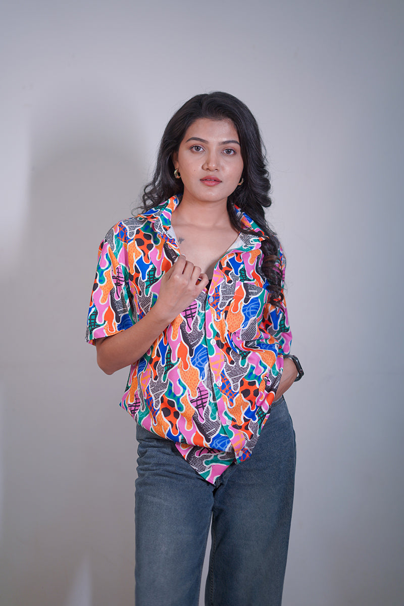 Quirky Printed Unisex Couple Shirt