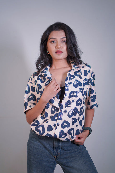 Heart navy Couple shirt