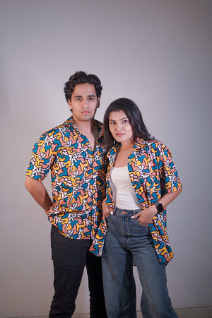 Colourfull  Camo Couple shirt