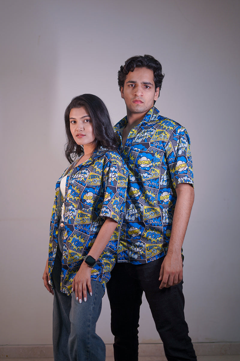 Boom Bang Printed Unisex Couple Shirt