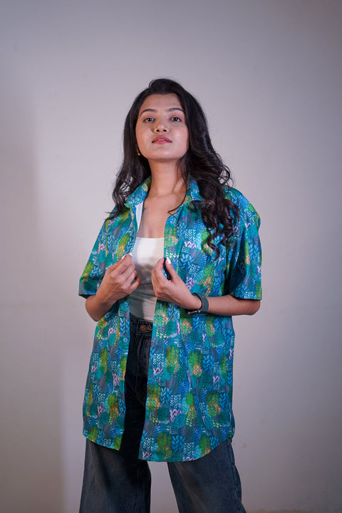 Tropical blue Couple shirt