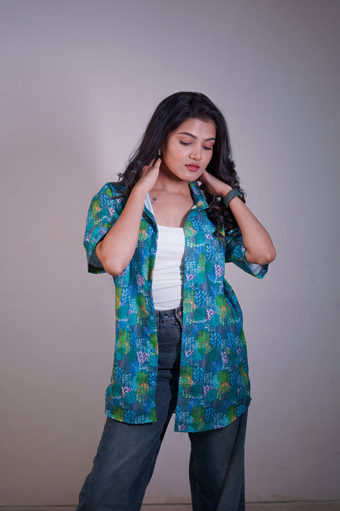 Tropical blue Couple shirt