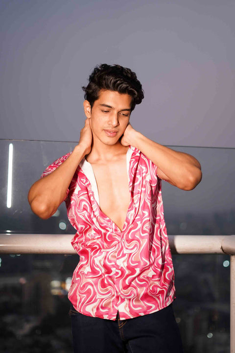 Pink Wavy Couple Shirts