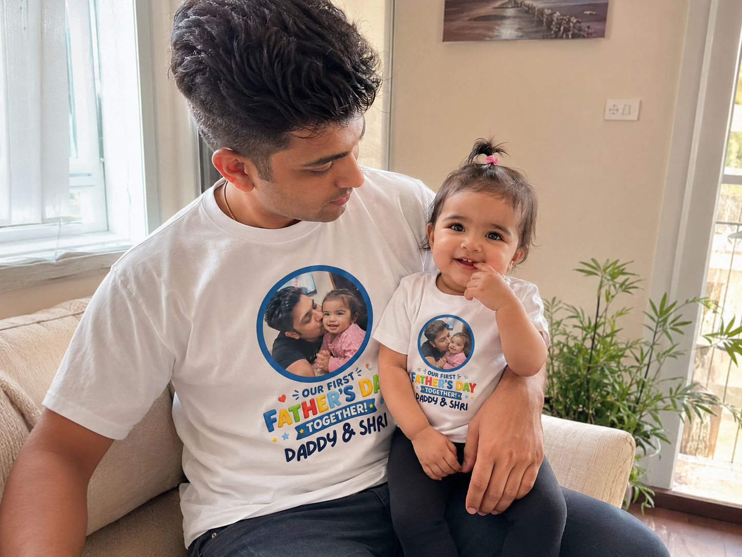 Our First Father’s Day Together Personalized Combo T Shirt