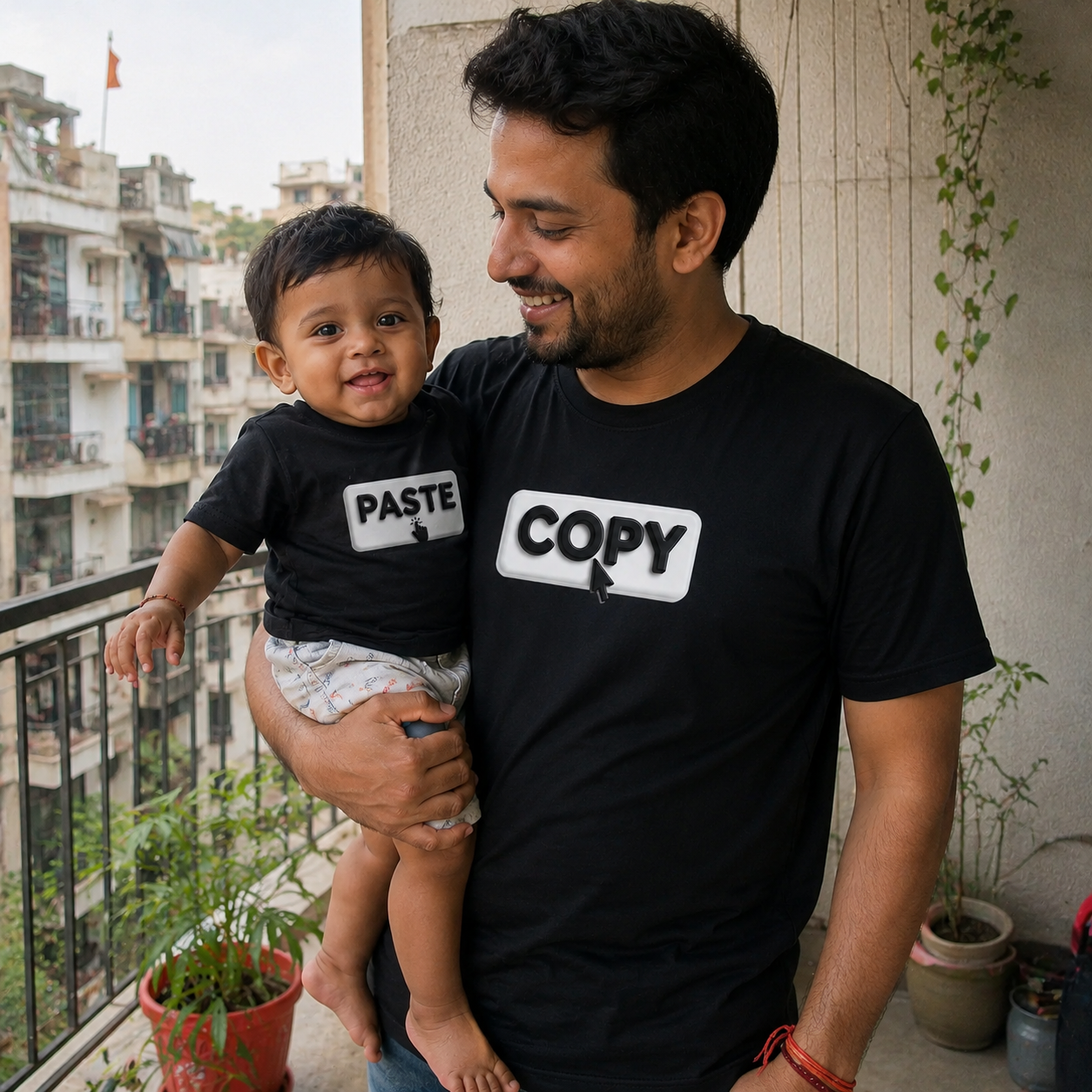Copy & Paste Dad & Baby Matching T-Shirts