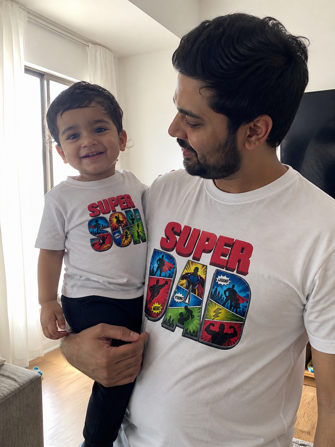 Father’s Day Super Dad & Son Matching Tees